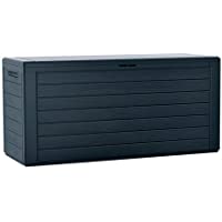 Prosperplast Woodebox Baul de Jardin 280 litros Boardebox de plastico en Color Antracita 116 x 43-8 x 55 cm- Grande
